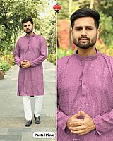 P616: Mens Chikan Work Kurta Pajama Sets