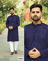 P616: Mens Chikan Work Kurta Pajama Sets