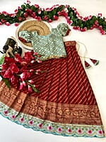 P83: Beautiful Kadhi Georgette Kids Lehenga Sets P83: Beautiful Kadhi Georgette Kids Lehenga Sets