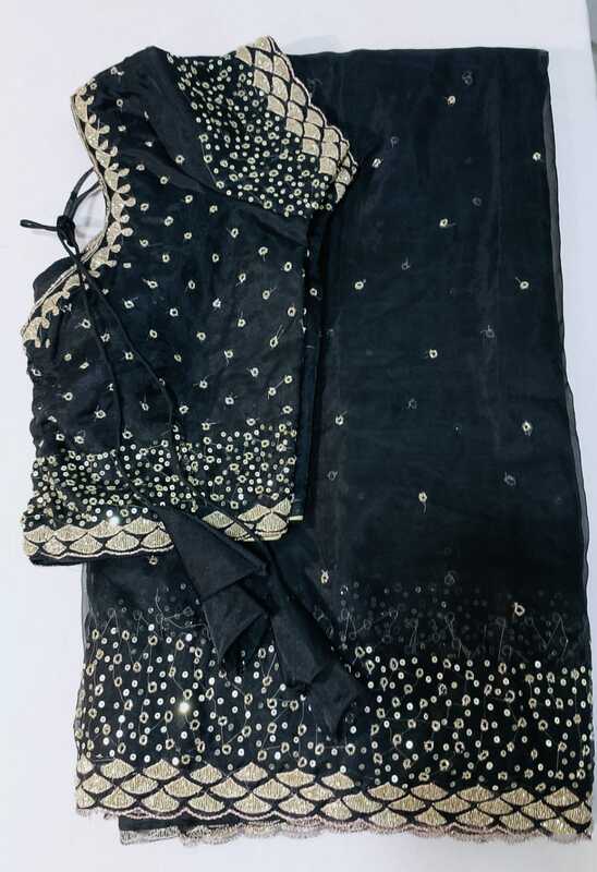 P560: Ready To Ship Beautiful Designer Organaza Saree in Sequins Work Boder With Stitched Blouse P560: Ready To Ship Beautiful Designer Organaza Saree in Sequins Work Boder With Stitched Blouse