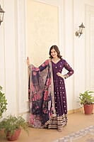 M884: Beautiful Georgette Long Frock With Duppata