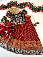 P84: Beautiful Kadhi Georgette Kids Lehenga Set P84: Beautiful Kadhi Georgette Kids Lehenga Set