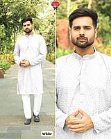 P616: Mens Chikan Work Kurta Pajama Sets