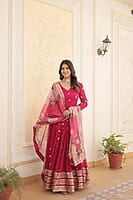 M884: Beautiful Georgette Long Frock With Duppata