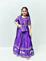 P90: Beautiful Kids Chinnon Silk Lehenga Sets P90: Beautiful Kids Chinnon Silk Lehenga Sets