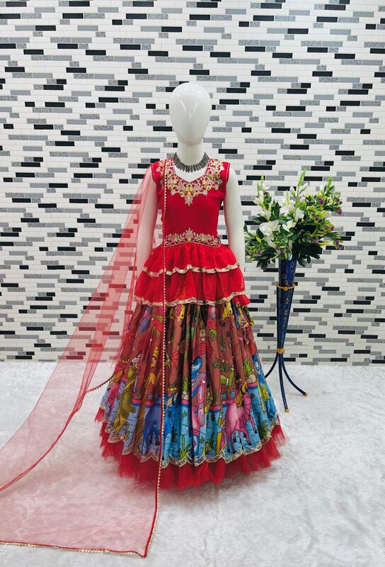 P171: Beautiful Designer Georgette Kid Lehenga Set P171: Beautiful Designer Georgette Kid Lehenga Set