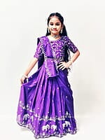 P90: Beautiful Kids Chinnon Silk Lehenga Sets P90: Beautiful Kids Chinnon Silk Lehenga Sets