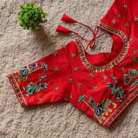 V666:Beautiful Readymade Embroidary Work Blouse V666:Beautiful Readymade Embroidary Work Blouse