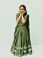P90: Beautiful Kids Chinnon Silk Lehenga Sets P90: Beautiful Kids Chinnon Silk Lehenga Sets