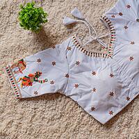 V666:Beautiful Readymade Embroidary Work Blouse V666:Beautiful Readymade Embroidary Work Blouse