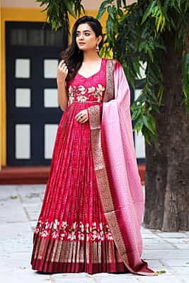 B041: Bandhni Anarkali Dress