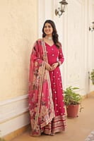 M884: Beautiful Georgette Long Frock With Duppata