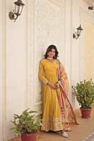 M884: Beautiful Georgette Long Frock With Duppata