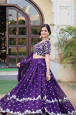 P120: Beautiful Designer Georgette Lehenga Set