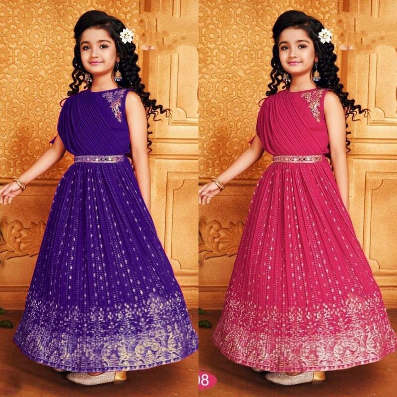 P172: Beautiful Designer Georgette Kids Lehenga Set P172: Beautiful Designer Georgette Kids Lehenga Set