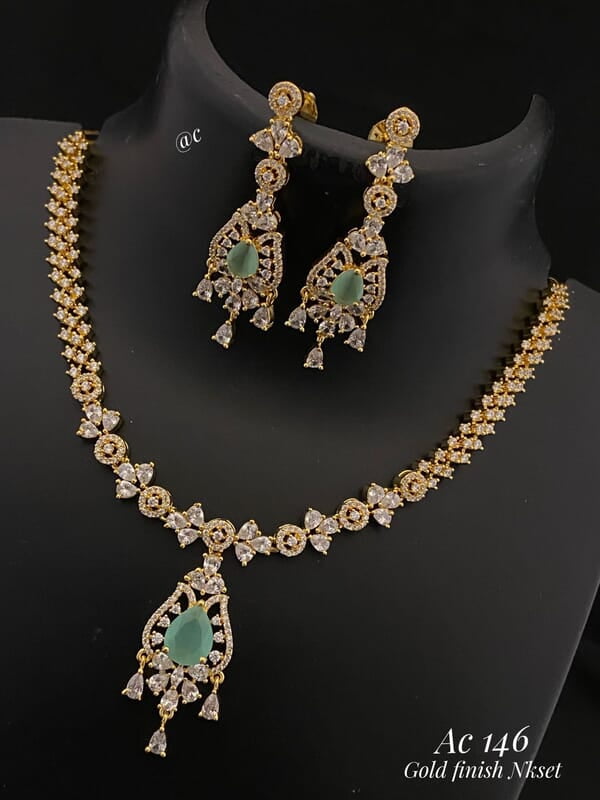 V247: Beautiful Gold Finish Necklace Set