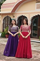 B2091: Beautiful Georgette Long Frocks