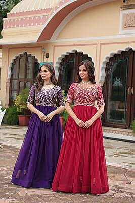 B2091: Beautiful Georgette Long Frocks