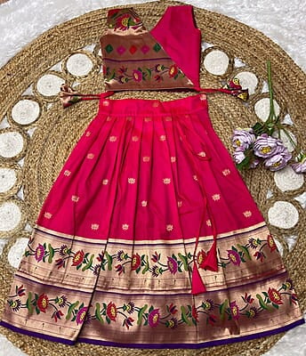 V123: Beautiful Soft silk paithani lehanga sets