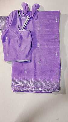 P566: Ready To Ship Beautiful Shimmer Chiffon Silk Saree With Stitched Blouse
