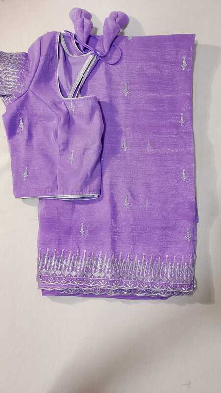 P566: Ready To Ship Beautiful Shimmer Chiffon Silk Saree With Stitched Blouse P566: Ready To Ship Beautiful Shimmer Chiffon Silk Saree With Stitched Blouse