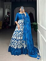 B2054: Beautiful Dola Silk Long Frocks With Duppata B2054: Beautiful Dola Silk Long Frocks With Duppata