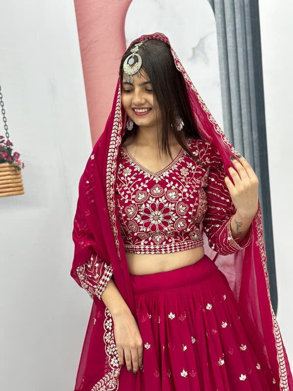 V14: Beautiful Georgette Lehanga Set