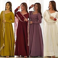B1998: Beautiful Georgette Frocks With Duppata