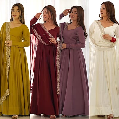 B1998: Beautiful Georgette Frocks With Duppata