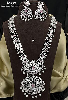 V677: Beautiful Silver Finish Long Haram