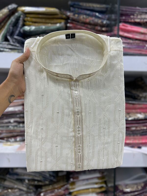 V792:Beautiful Embroidery Sequins Work Men's Kurta Pyjama Sets V792:Beautiful Embroidery Sequins Work Men's Kurta Pyjama Sets