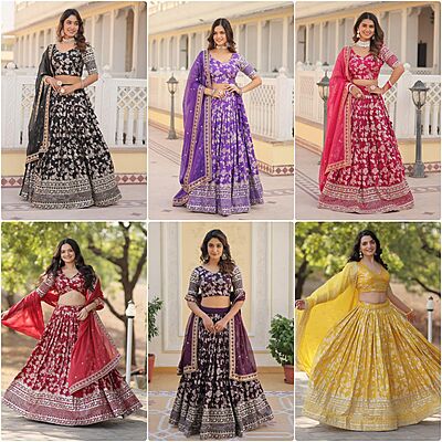 P330: Beautiful Designer Dola Silk Lehanga Sets