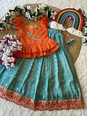 P332: Beautiful Dola Silk Lehanga Set