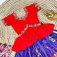P331: Beautiful Chinnon Silk Lehanga Set P331: Beautiful Chinnon Silk Lehanga Set