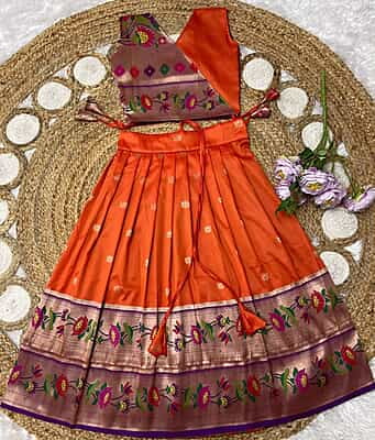 V126: Beautiful Soft silk paithani lehanga set