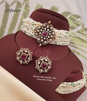V99: Beautiful Victorian With Moissinite Choker Set