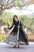 Georgette Long Frock with Dupatta