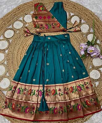 V128: Beautiful Soft silk paithani lehanga set
