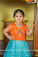 V134: Beautiful Kotta Banarasi Silk Kids Lehnga Set