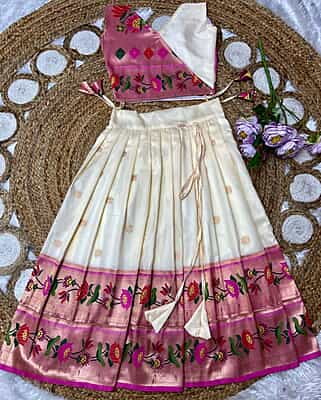 V130: Beautiful Soft silk paithani lehanga set
