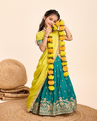 P176: Beautiful Soft Chinnon Silk Lehanga  Sets