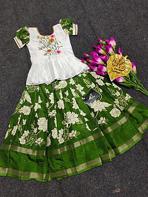 P337: Beautiful Dola Silk Kids Lehenga Sets