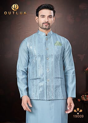 B1973: Beautiful Men Kurta Pajama Sets With Jacket
