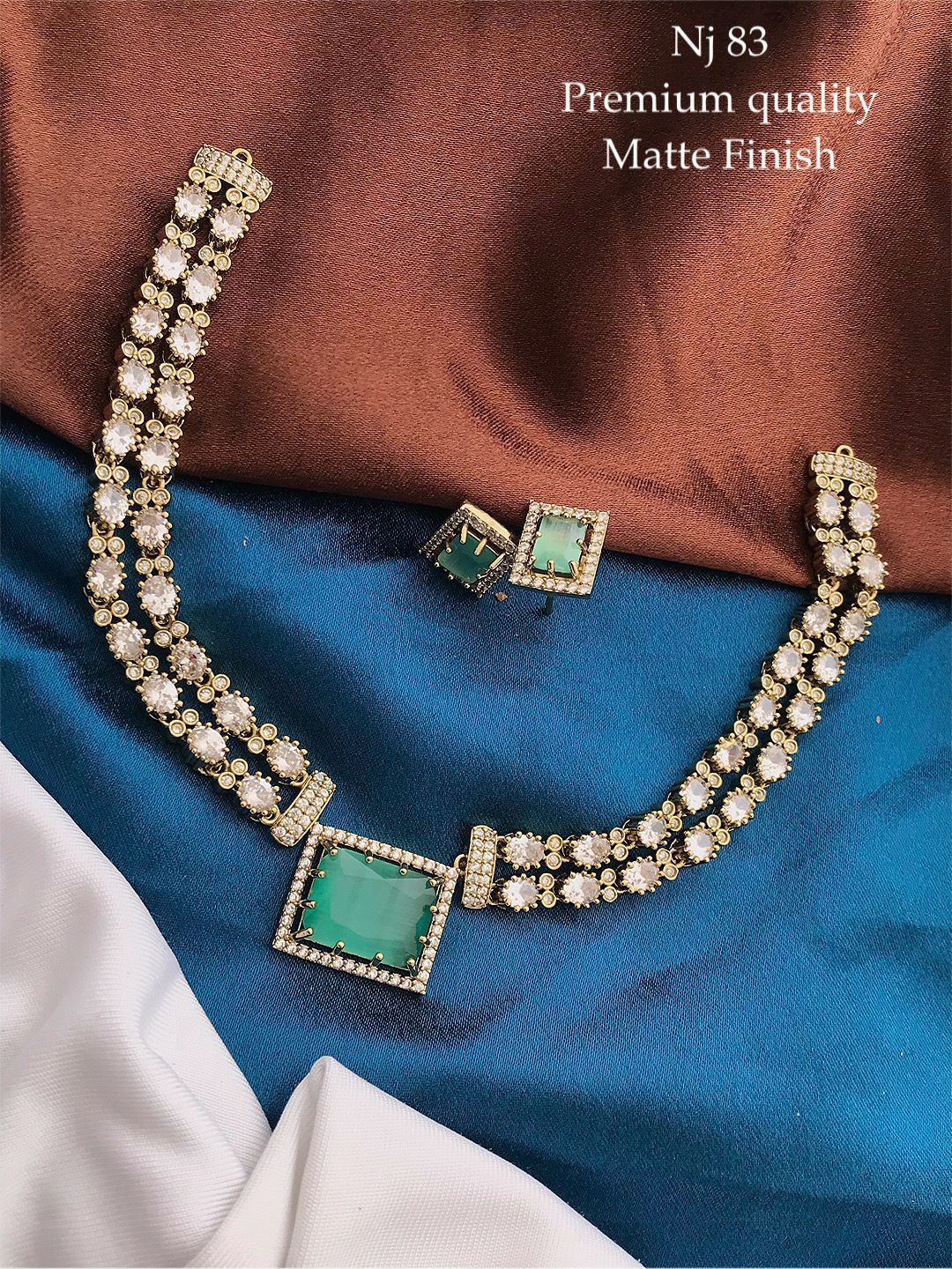 V822: Beautiful Premium Quality Matte Finish Necklace Set