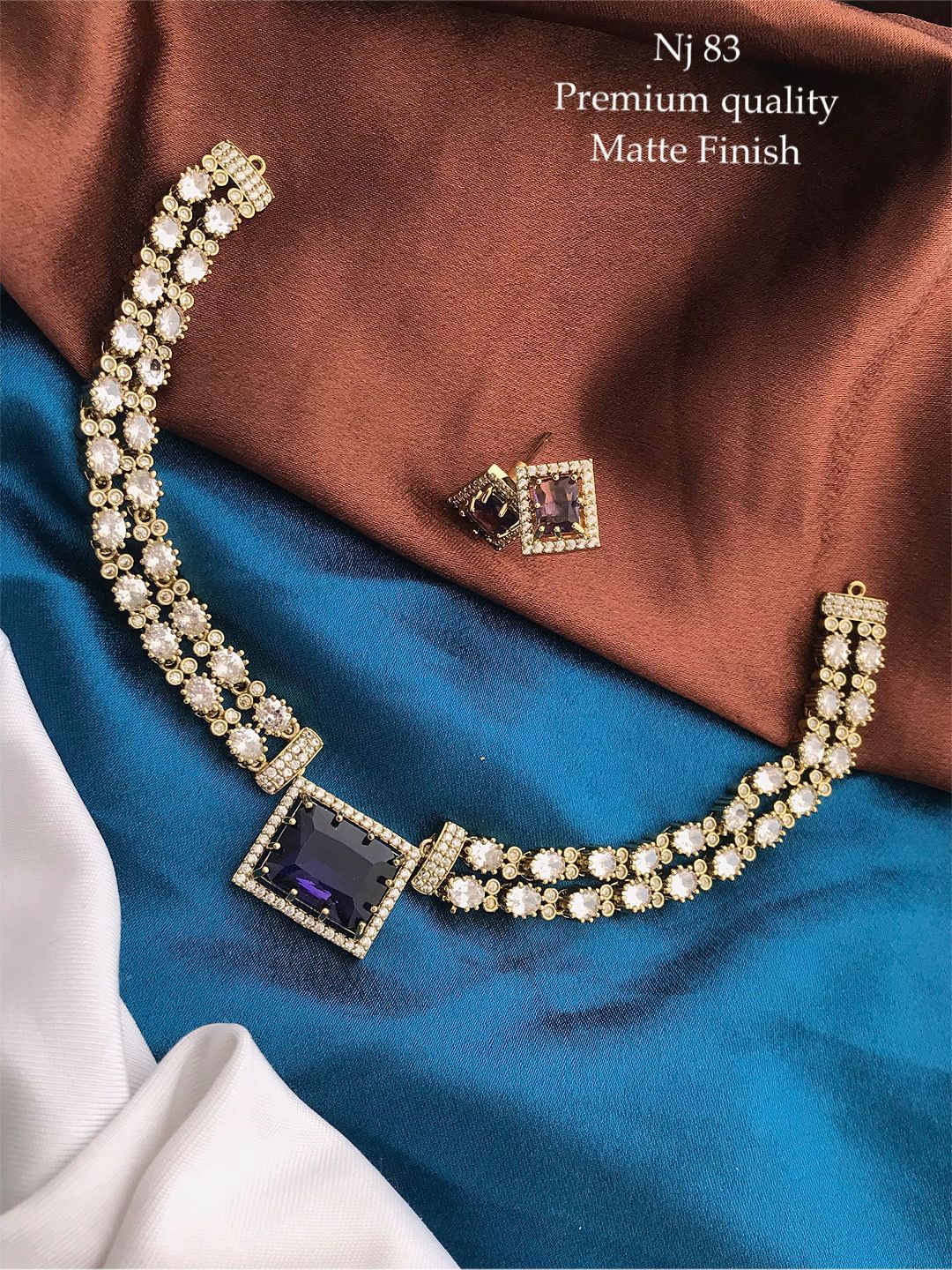 V824: Beautiful Premium Quality Matte Finish Necklace Set