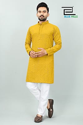 B681: Men Chikankari Kurta Pajama Sets