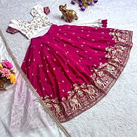 P176: Beautiful Soft Chinnon Silk Lehanga Sets P176: Beautiful Soft Chinnon Silk Lehanga Sets