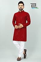B680: Men Chikankari Kurta Pajama Sets