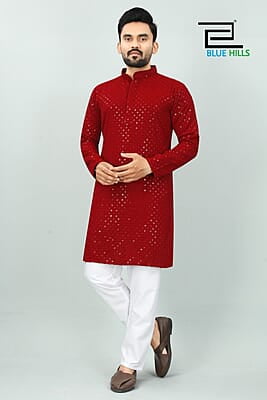 B680: Men Chikankari Kurta Pajama Sets