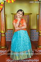 V134: Beautiful Kotta Banarasi Silk Kids Lehnga Set